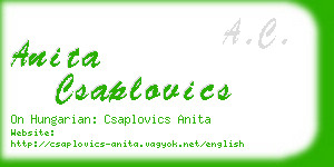 anita csaplovics business card